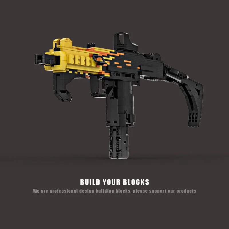 رشاش رشاش آلي UZI وحدات بناء رشاش MOC ، تقنية ، لعبة CSGO ، طوب بناء ، ألعاب ، هدية للصبيان الصغار ، #5