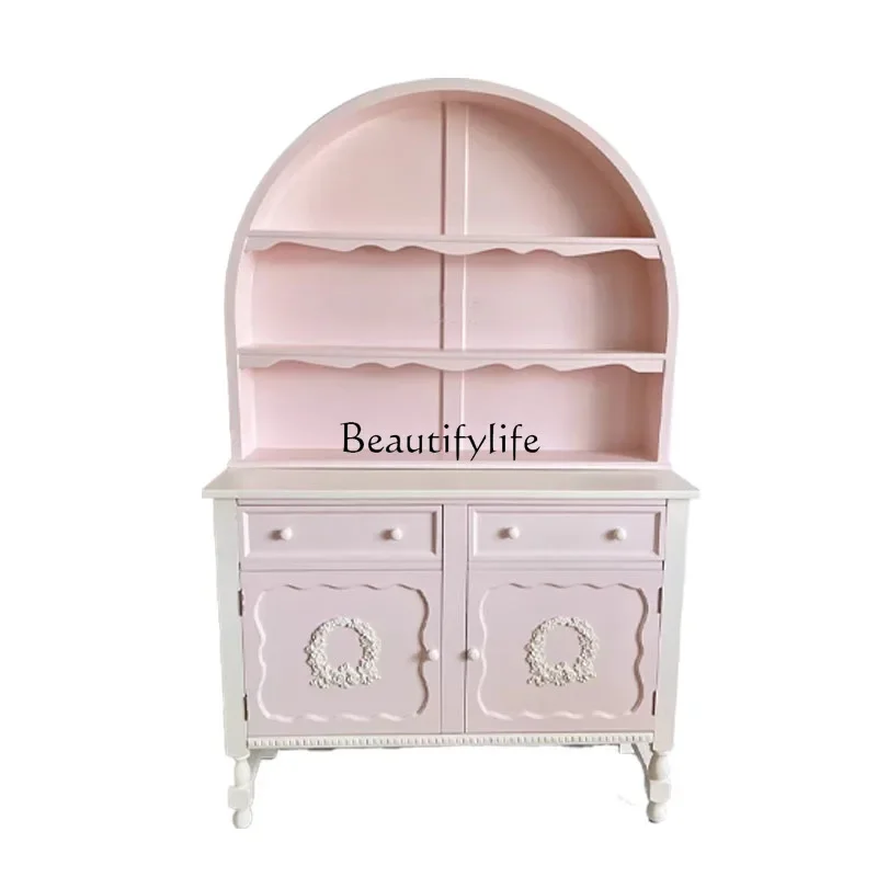 

French Cream Dining Side Cabinet Living Room Wall Locker
