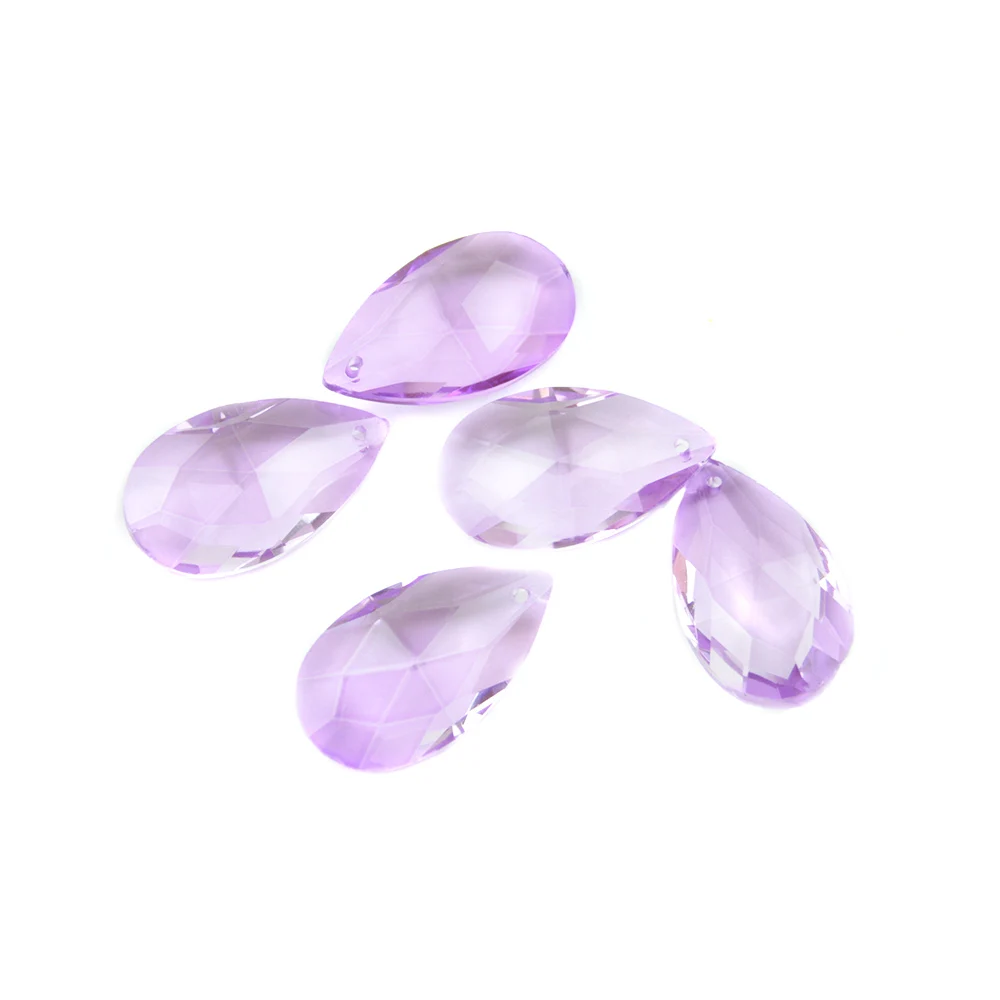 38mm/50mm/63mm/76mm Lilac Color Tear Drop Almond Crystal Lighting Trimming Pendant Glass Hanging Chandelier Parts For Lamp Prism