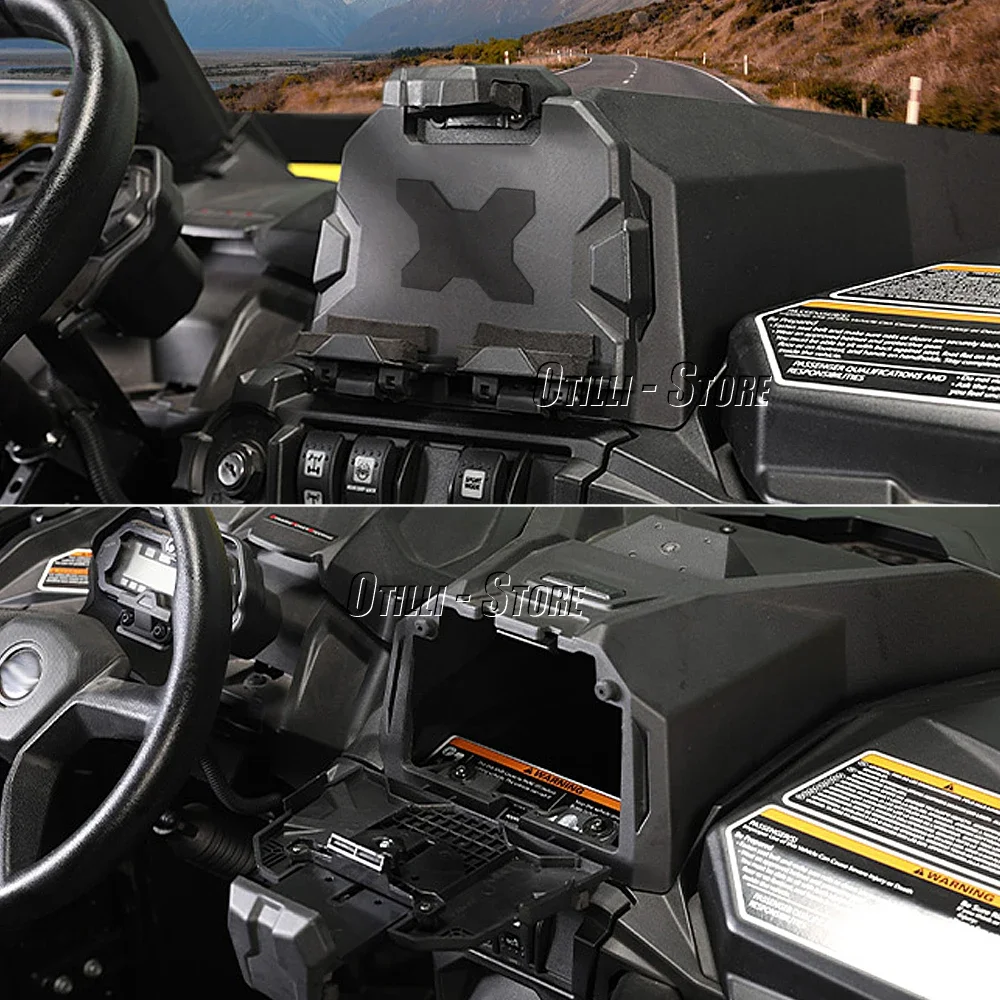 UTV Accessories Tablet Phone Holder Storage Box 2 in 1 For Commander MAX Maverick Trail MAVERICK