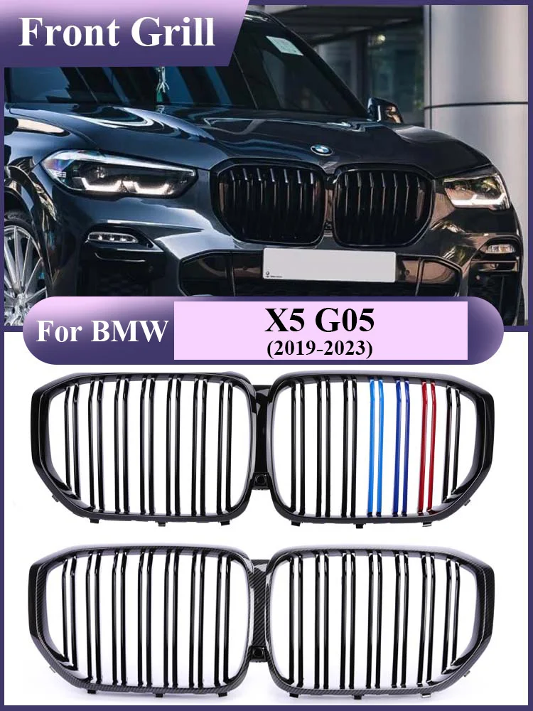 

Intake Lower Front Kidney Bumper M Style Gloss Black Grille Carbon Fiber Racing Grills for BMW X5 Series G05 2019-2023