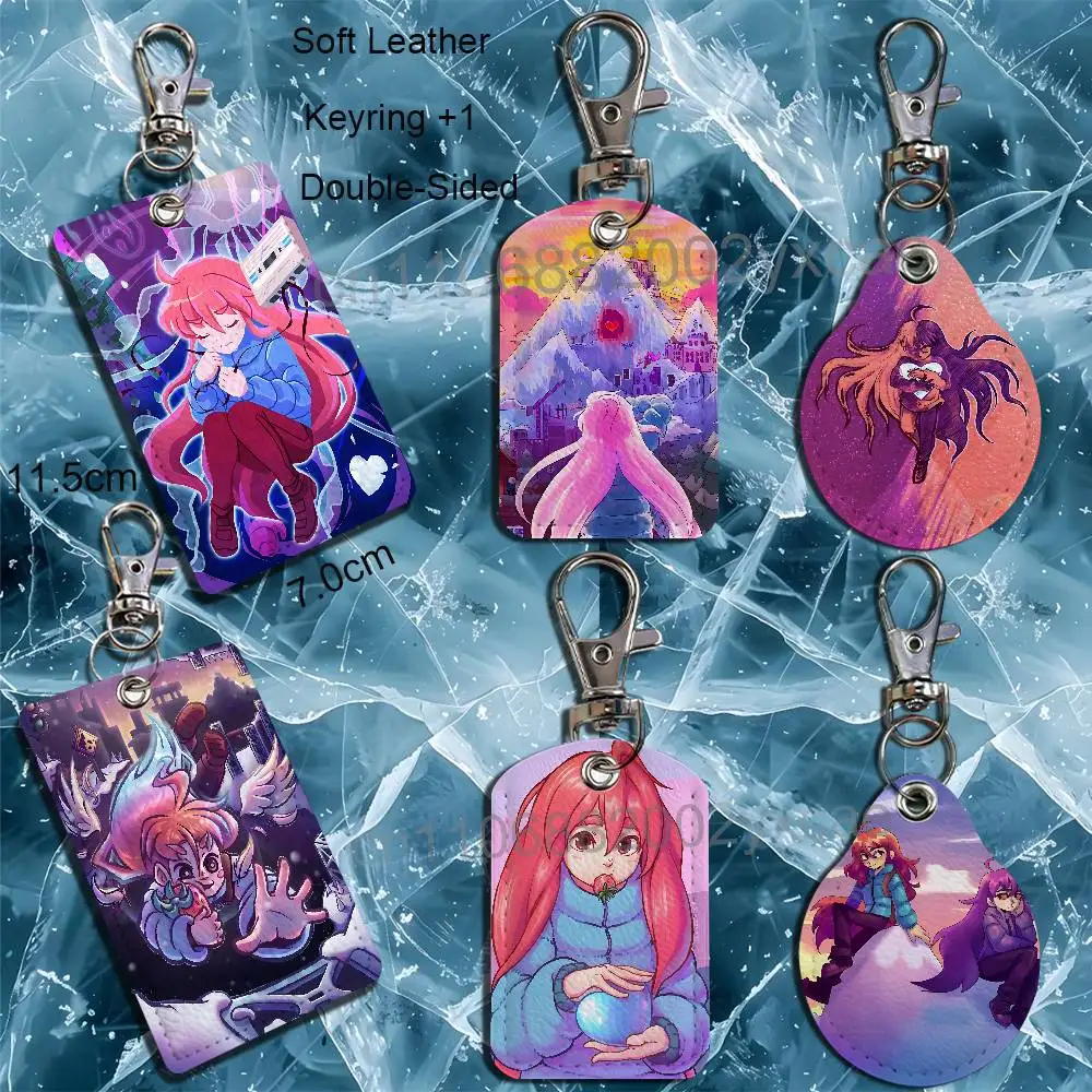 Madeline Badeline game Celeste Cartoon Singer Anime Card Keychain Fashion Pendant Bag ID Door Card Holder Bus Card Cute Adult