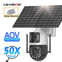 LS VISION 20W Outdoor Solar Network Camera 4MP Dual Lens With 50X Zoom Waterproof 24/7 4G PTZ AOV Solar CCTV 24/7 PTZ 4G Camera
