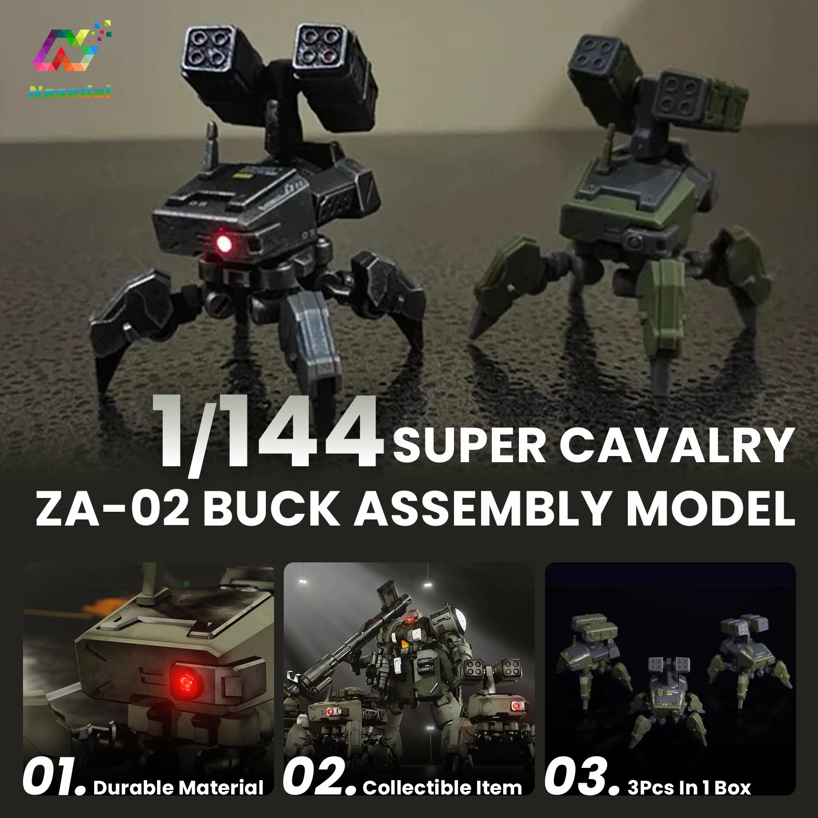 SHEIK MAINLAND 1/144 MAC18 NO.00 Tarantulas Squad ZA-02 Super Dynamic Cavalry Series Assembly Model Kit for Collection 3pcs/Box