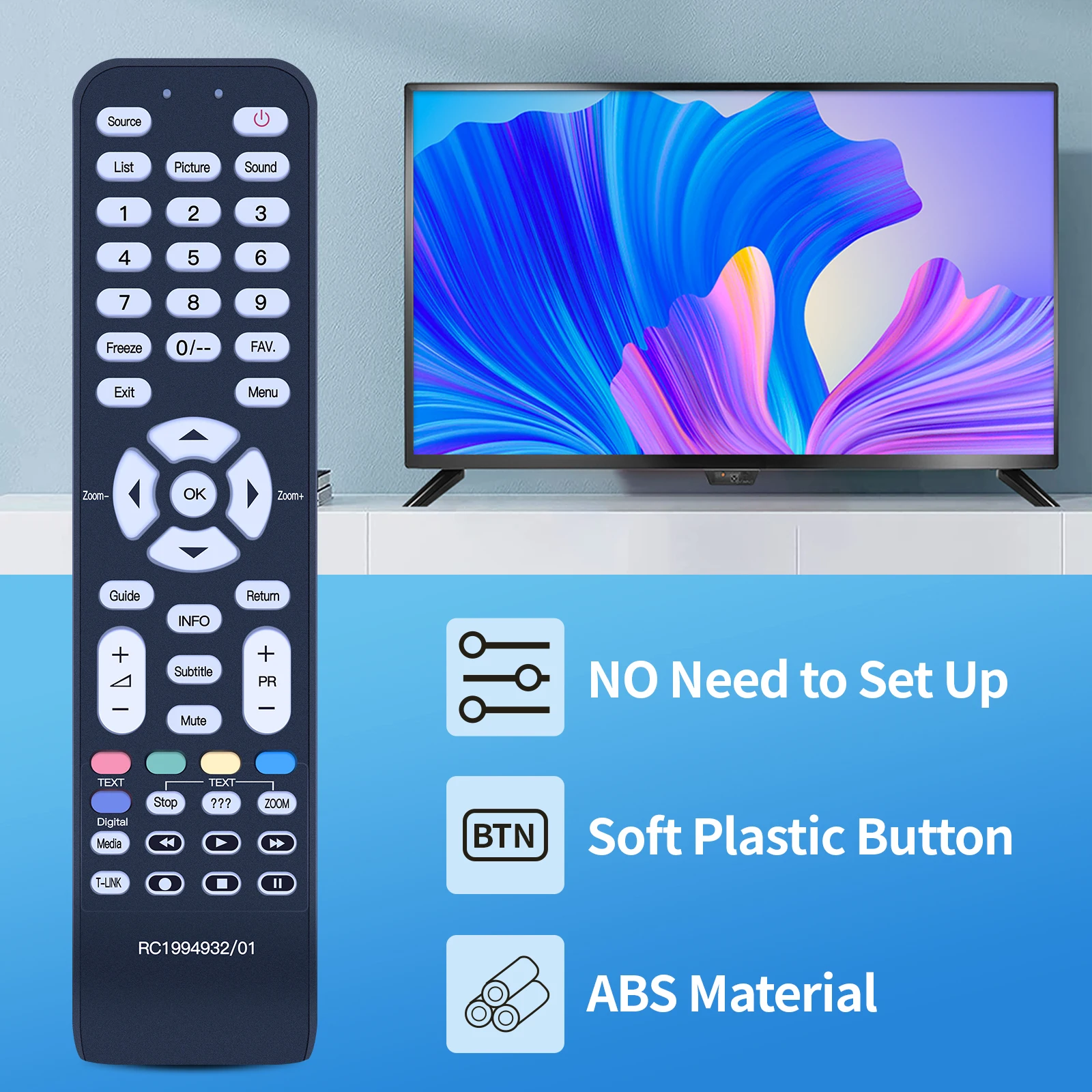 TCL TV L26M9HD L32M9HD L42M9FHD L32M11HD 용 리모컨, RC1994932/01