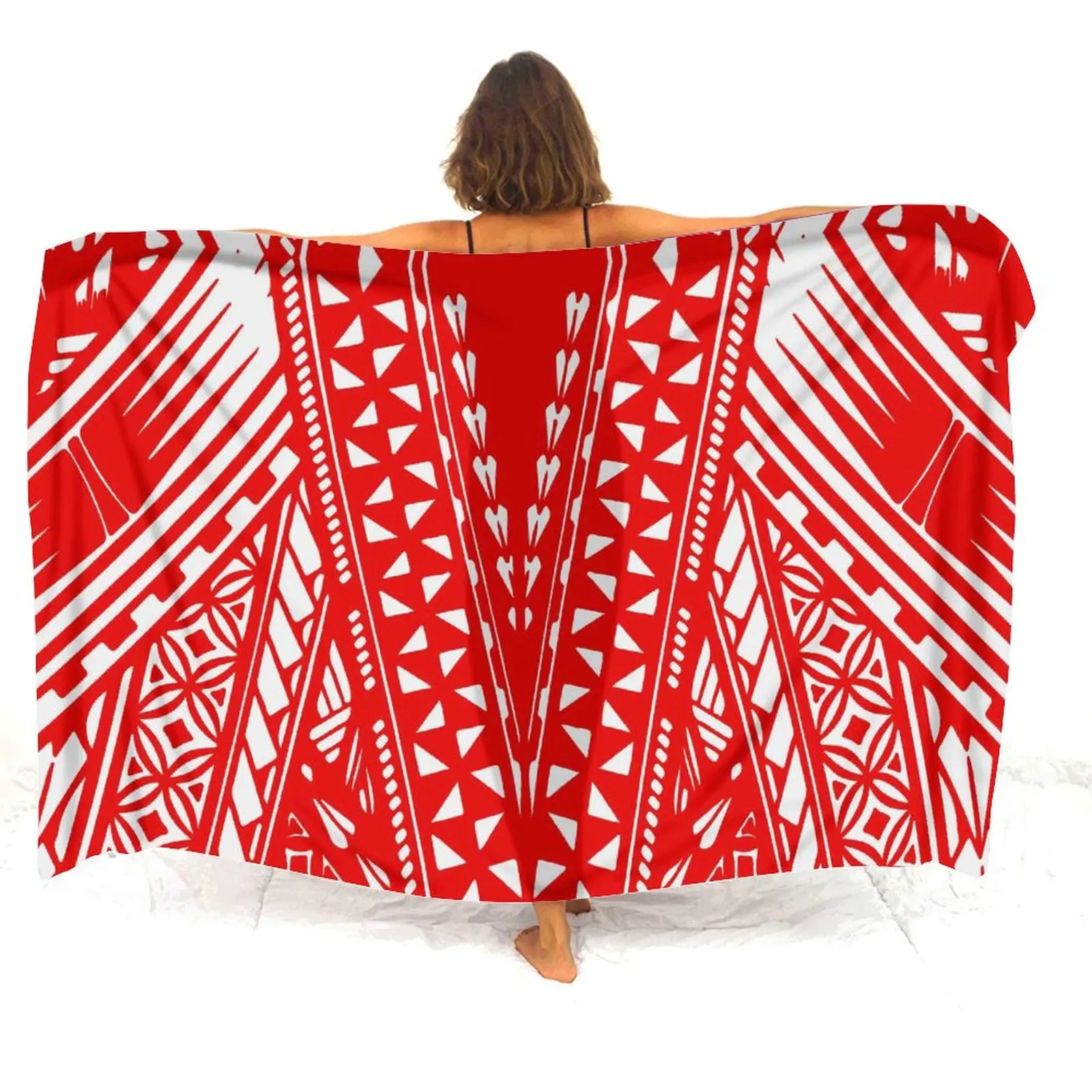 Comfortable Soft Fabric Beach Dress Polynesian Print Custom Women'S Sarong Summer Hot Selling Seaside One-Piece Drape