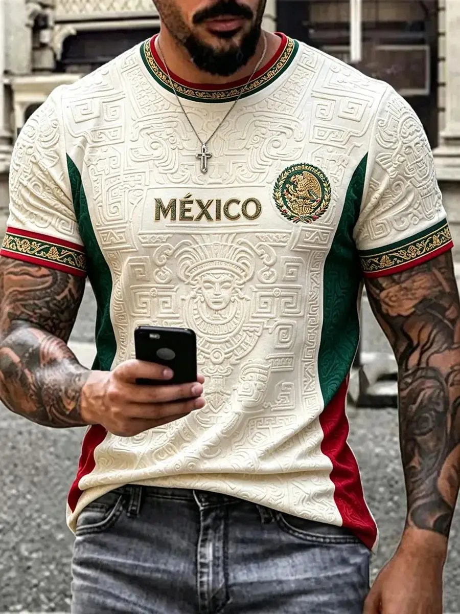 2027 Edition Mexican Football Training T-Shirt - 3D Digital Printing - Comfortable and Breathable - Family-Personalized Clothing