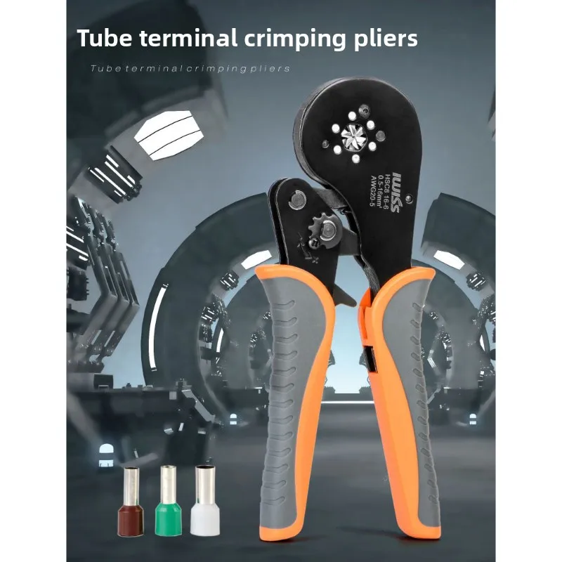 Ratchet Crimping Plier Ferrule Terminal, Pin Type, European Wire End Sleeve Lug Crimp