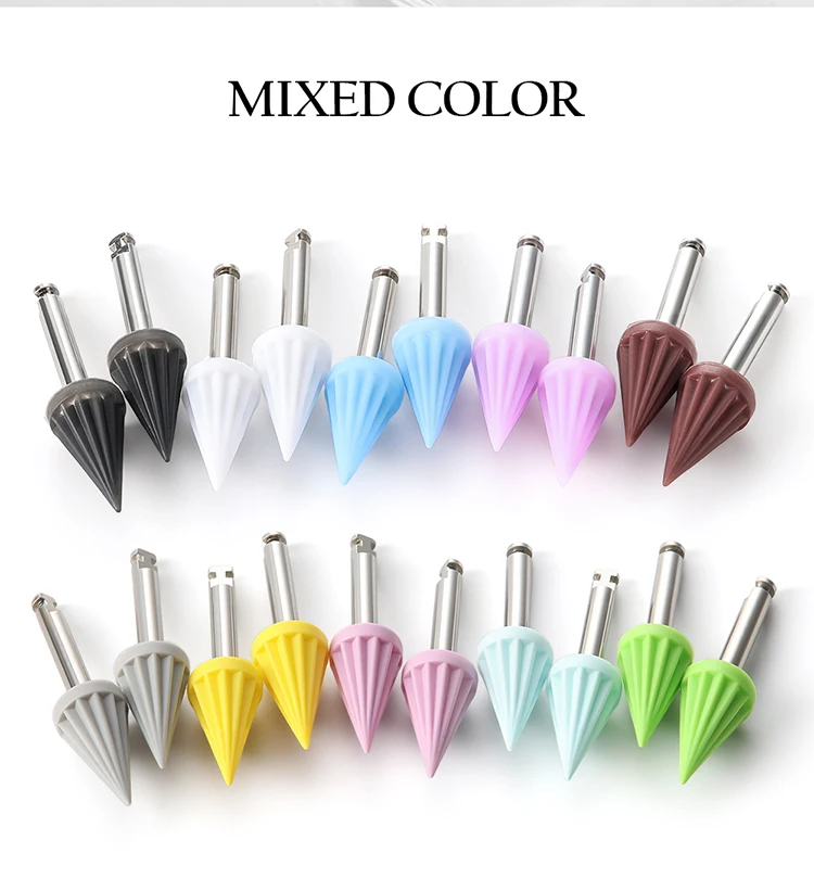 100 Stück AZDENT Dental Prophy Cups aus Silikonkautschuk, konische Polierprophy-Cups, schirmförmig, weich und hart, für Winkelstücke – Detail 2