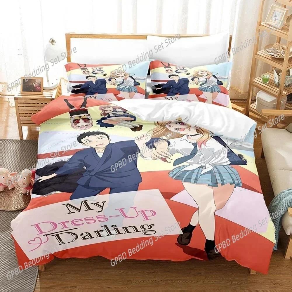 

Anime My Dress-Up Darling Comfortable Duvet Quilt Cover Pillowcase Bedding Set Children Bedroom Decoration Home Textile