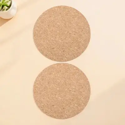 

2pcs Natural Cork Mouse Mat Dual-Sided Anti-Slip For Gaming Office Work Laptop Computer Small Round Mousepad Working Mat