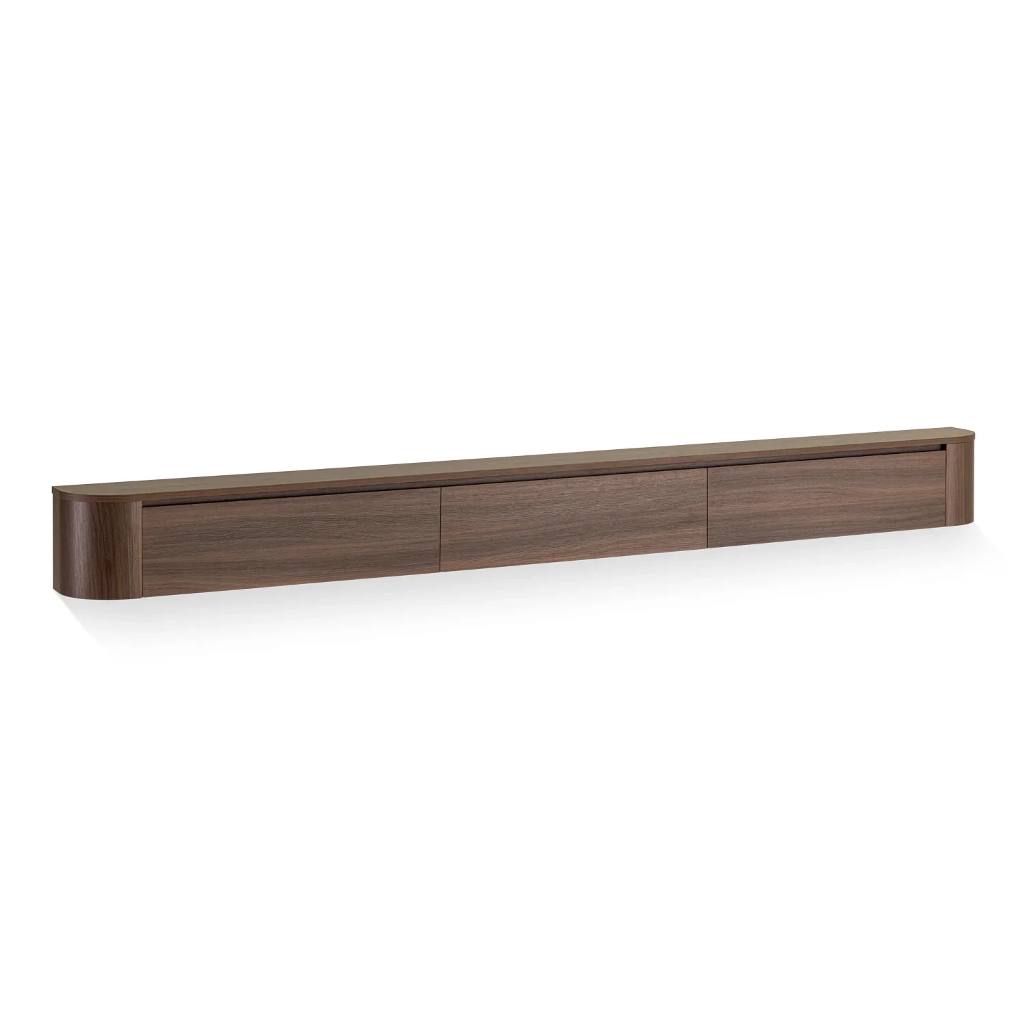 Modern TV Stand for Living Room & Bedroom | Walnut Brown Wood TV Cabinet Shelves Drawers | Wall Mount Storage Home Furniture