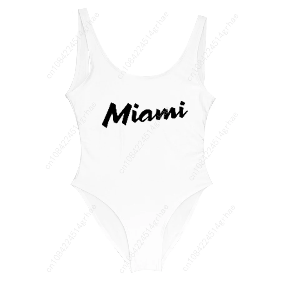 Miami Stampa Lettera Costume da bagno Costumi da bagno donna Costume intero biquini Beachwear bikini donna badpak costumi da bagno 11 colori