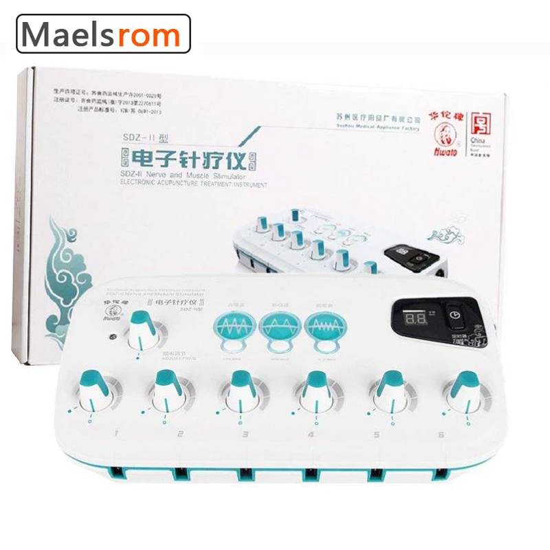 6 Channels Electric Hwato SDZ II Low-Frequency Electro Acupuncture Stimulator Acupuncture Needle Treatment for Nerve and Muscle