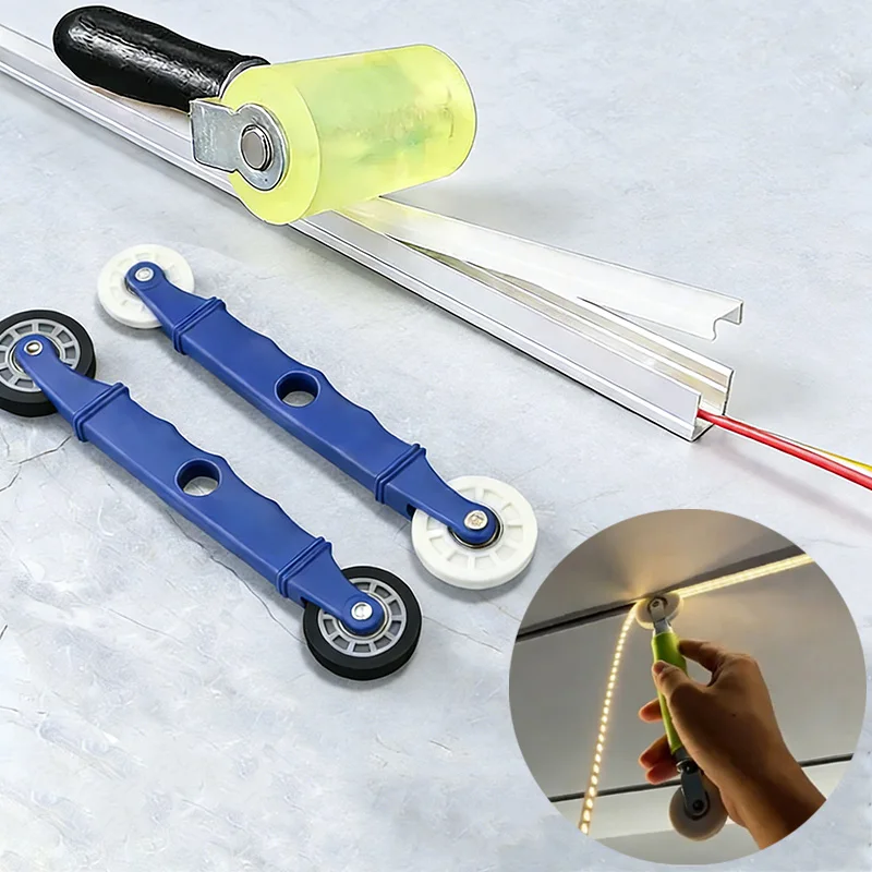 LED Strip Paste Roller Aluminum Profile Cover Installation Roller Electrician Tool Furniture Edge Sealing Bar Pressure Roller