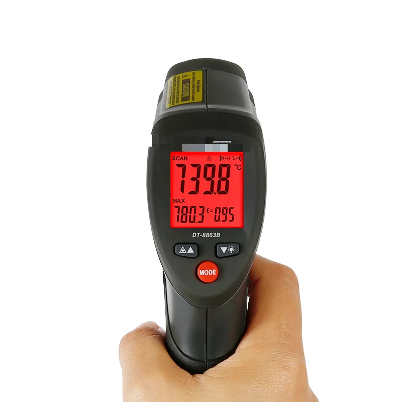 Dual Laser Industrial Thermometer High Precision Infrared DT-8862B/63B/65