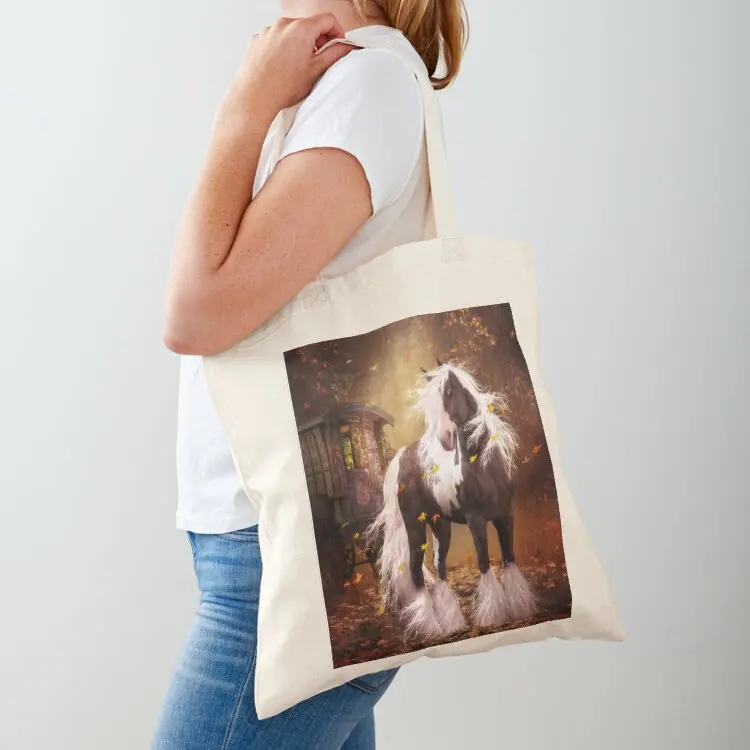 

Gypsy Gold - Gypsy Vanner horse Tote Bag shopper bag women canvas Portable shopping bag bags luxury women tote bags aesthetic