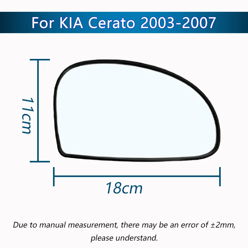 Dla KIA Cerato 2003 2004 2005 2006 2007 Boczne lusterko wsteczne / 87611-2F000 / 87621-2F000 / Lewe lub prawe podgrzewane lusterko skrzydłowe