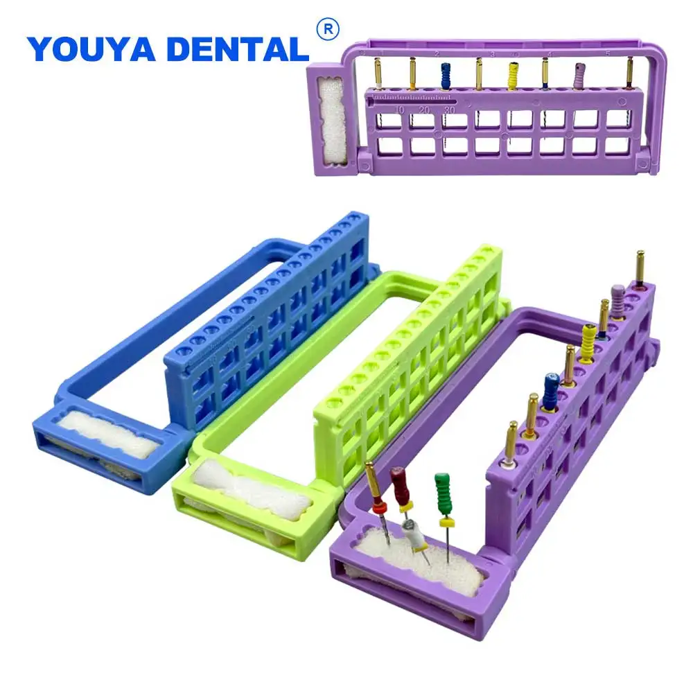 

Dental Endo Files Holder 16 Holes Autoclavable Files Drills Stand Block Root Canal Disinfection Box For Endodontic Files