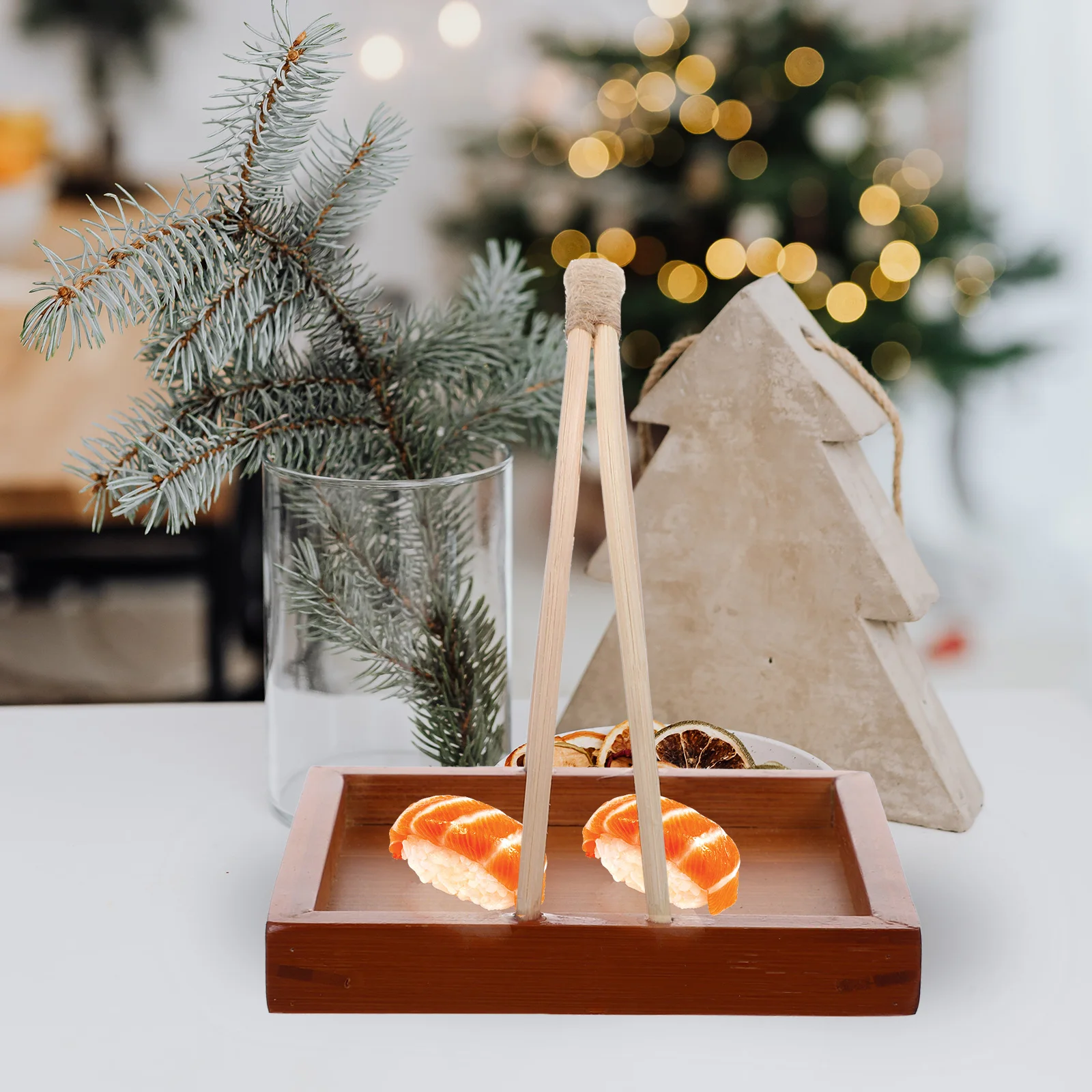 

Wooden Sushi Plate Non Fading Reusable Easy Clean Lightweight Compact Serving Sushi Snacks Family Activities Japanese Decorative