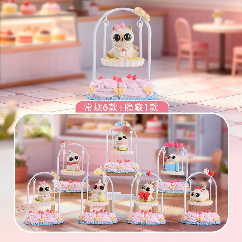 

Лидер продаж Mantou Cat Swing Day слепая коробка мультфильм Сиам кошка кукла настольное украшение студенческий праздник сюрприз подарок оптовая продажа