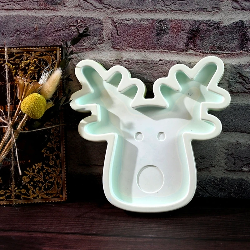 2025 New Silicone Christmas Deer Tray Mould for Handmade Enthusiasts Serving Platter Mold