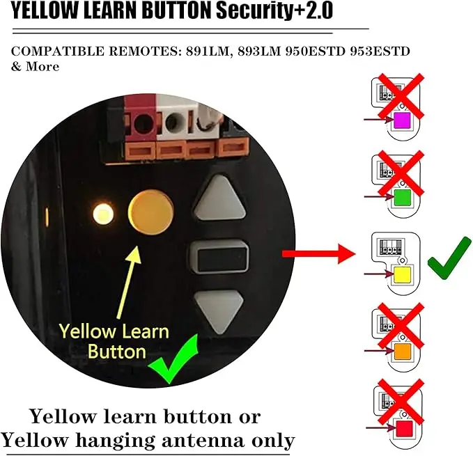Untuk 883LM LiftMaster Tombol Tekan Kontrol Pembuka Pintu Garasi untuk Keamanan + 2.0