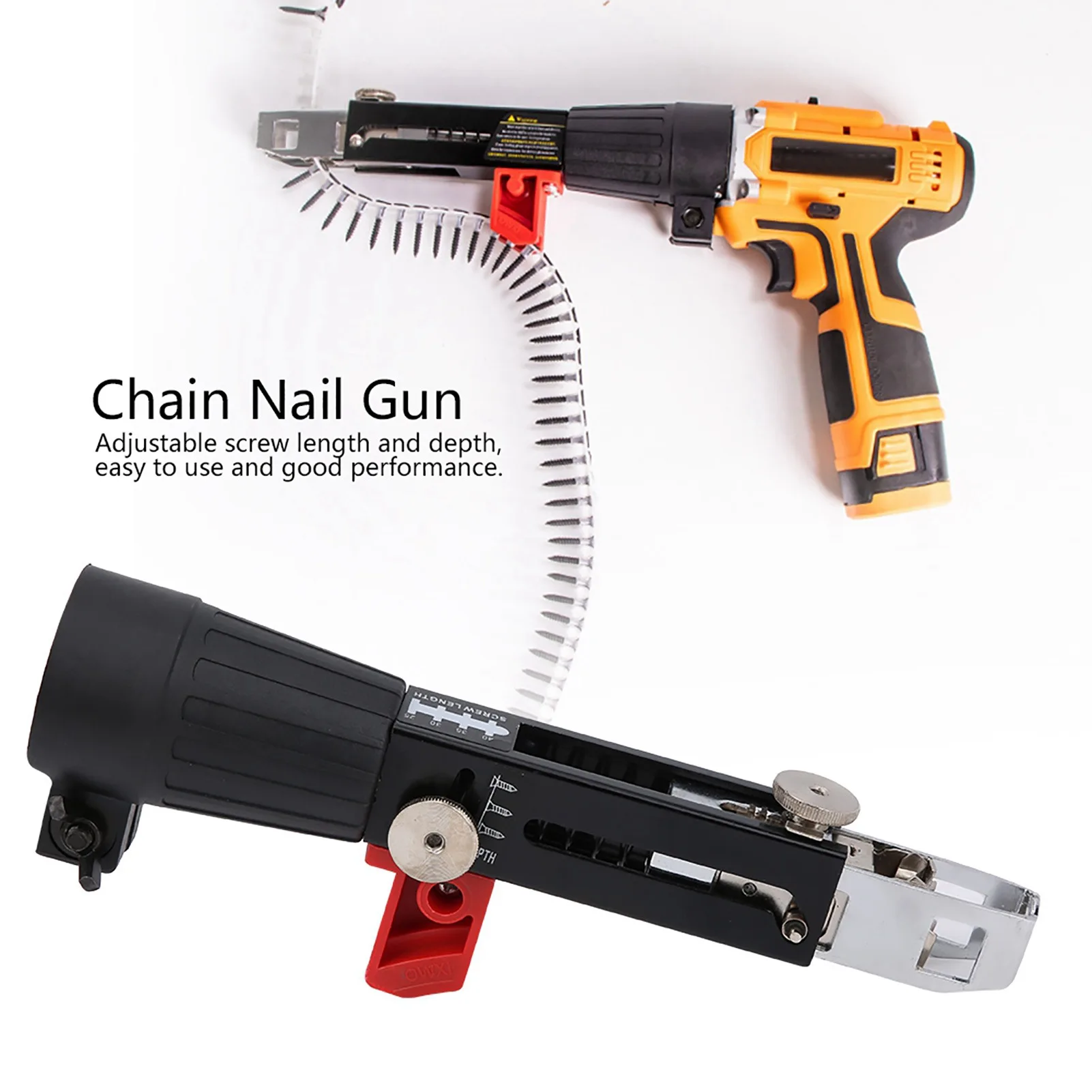 Automatic Chain Nail Gun Electric Drill Screw Tightening Equipment Woodworking Tool Adapter Screw Gun