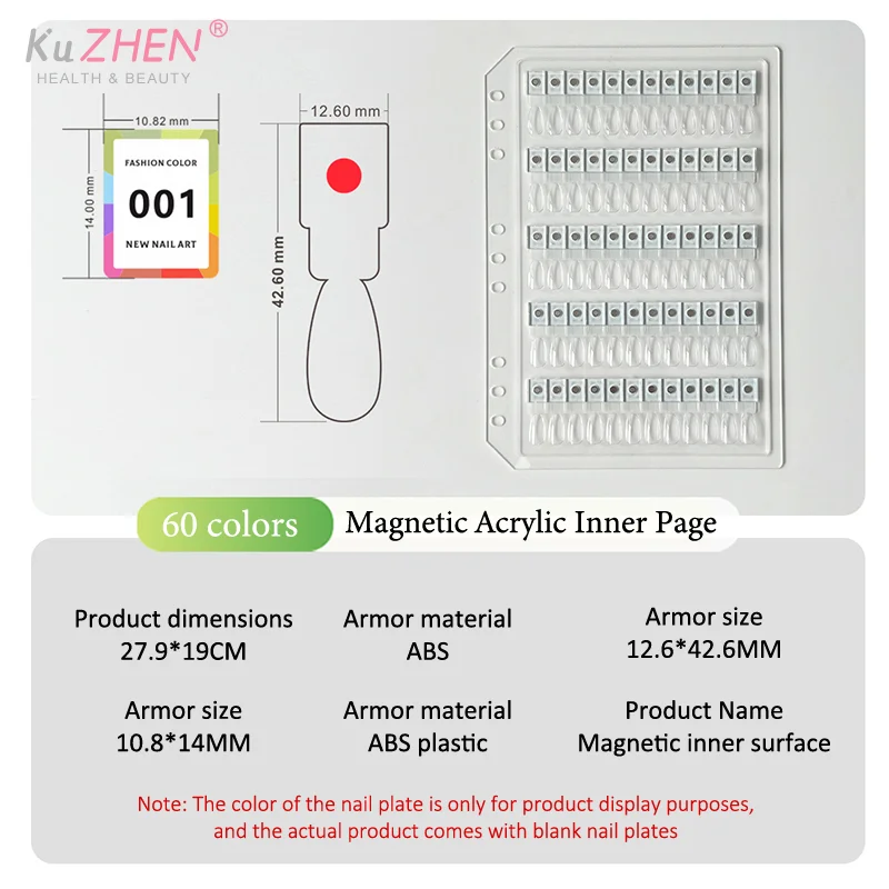 120/180/240 Transparent Colors Magnetic Tips Nail Art Swatch Book Manicure Color Test Storage Book Large Acrylic Works Display