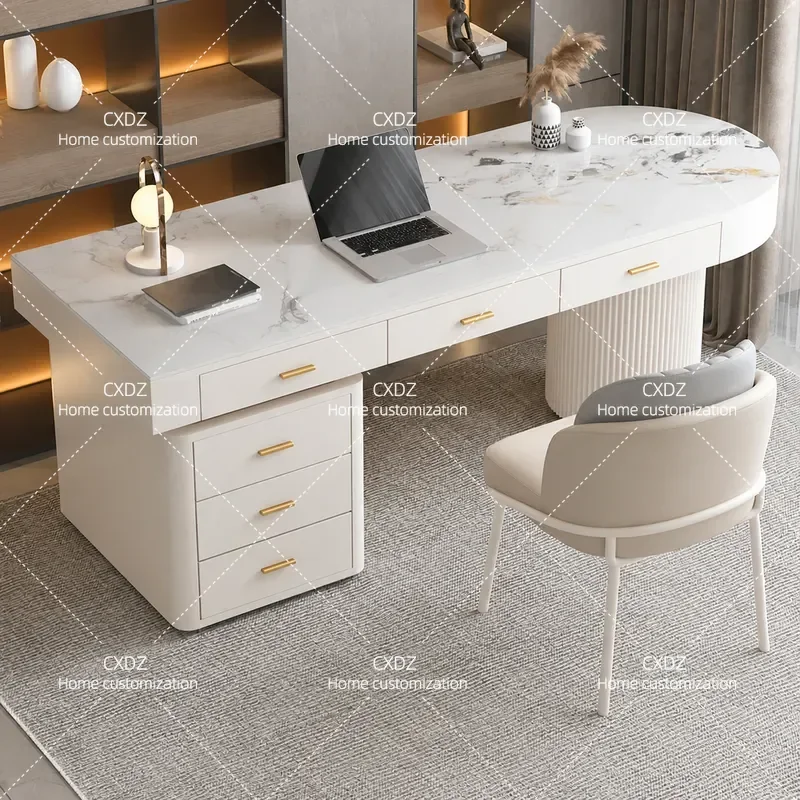 Modern Simple Rock Slab Makeup Desk Premium Household Vanity Table High End Luxury Bedroom Furniture for Small Apartment