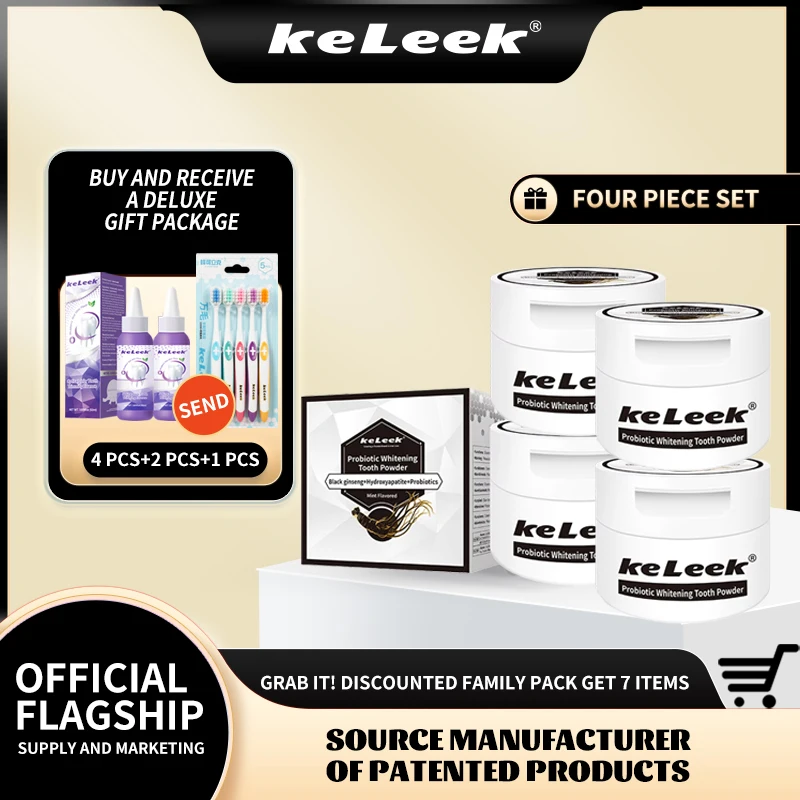 

KeLeek Probiotic Whitening Tooth Powder Nourishing Oral Whitening Toothpaste Gingival Repair Effective Shine Deep Clean 7pcs