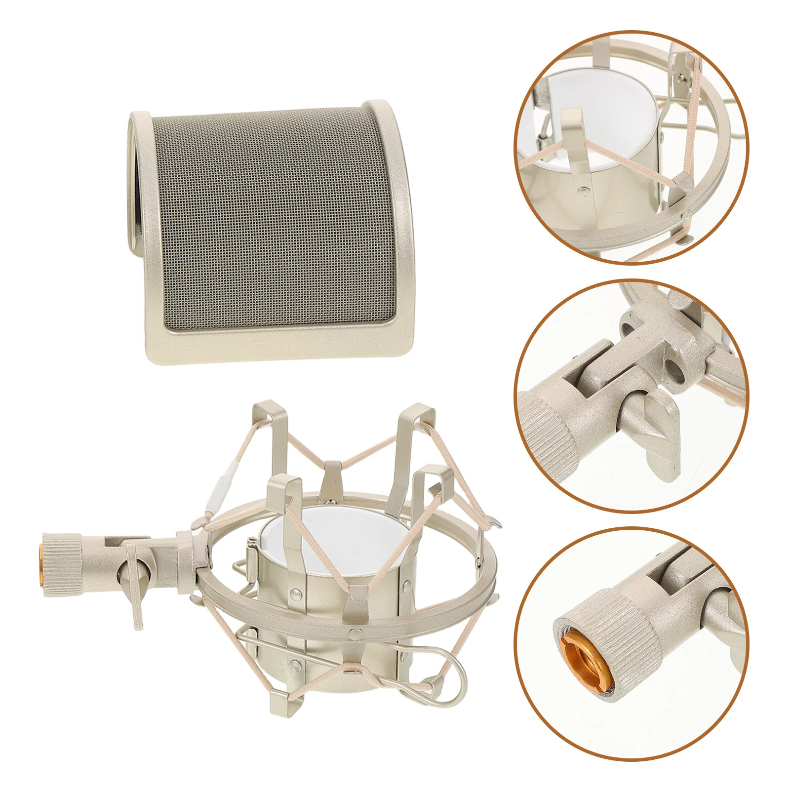 

1Set Microphone Anti Spray Cover U-Shaped Pop Filter Shock Mount Recording Mic Windscreen Soundproof Shield Professional Use
