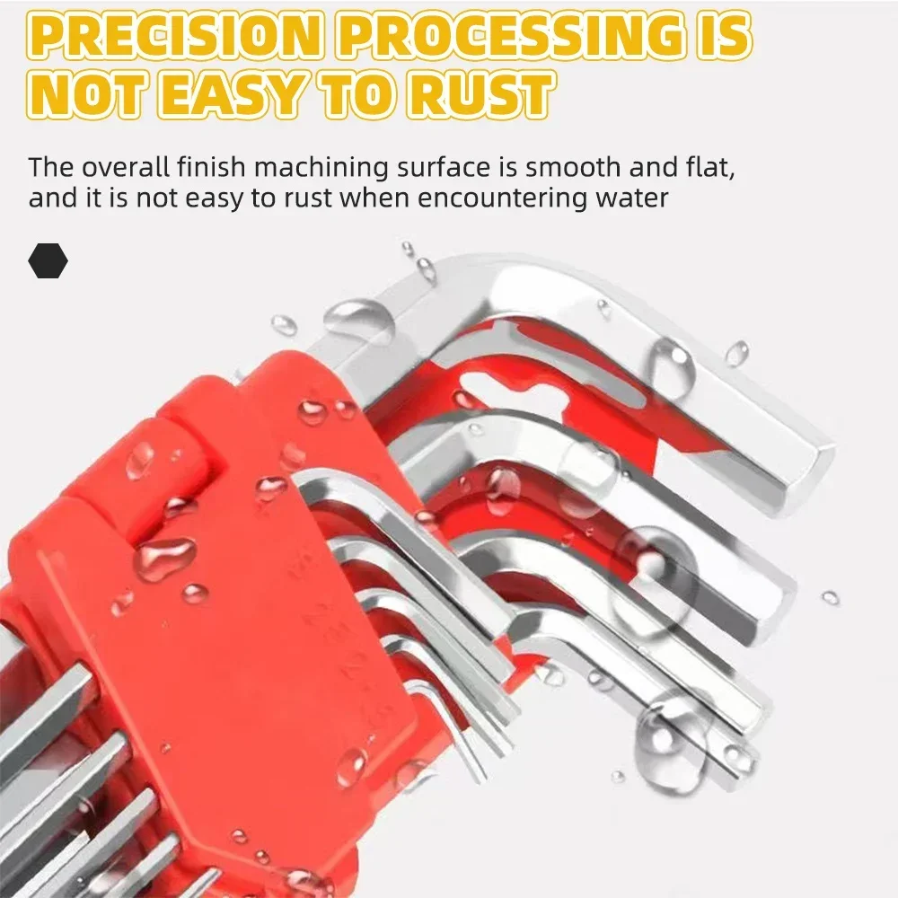 5/8/11 Pcs Metric Allen Wrench Set Inch Wrench L Wrench Keys Size Allen Key Short Arm Vehicle Repair Tool Set Home Hand Tools