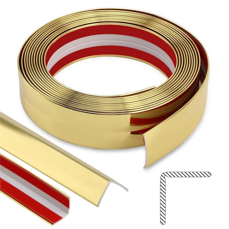 แผ่นปิดปั้นมัลติฟังก์ชั่นแวววาวที่เหนือกว่า ลอกและติดภายในยามมุมภายนอกสําหรับกรอบประตูขอบโต๊ะติดผนัง