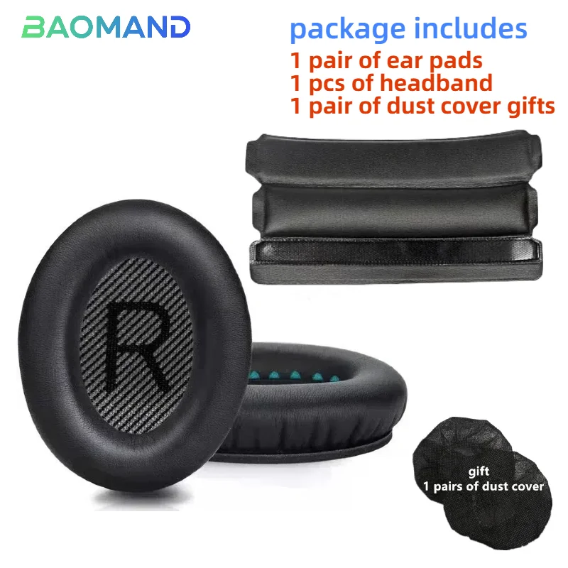 1 مجموعة استبدال بطانة للأذن وسادات الأذن عقال ل BOSE QC35 ل QuietComfort 35 و 35 II سماعات رغوة الذاكرة غطاء وسادة الأذن