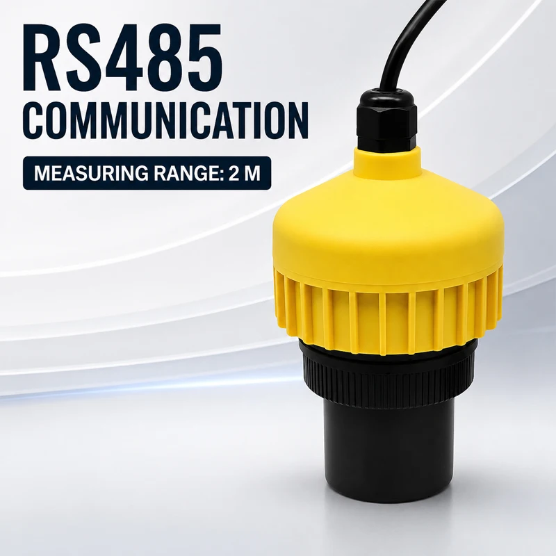 RS485 ultrasonic water level sensor with built-in Bluetooth, 2 m measuring range, for sewer well position monitoring