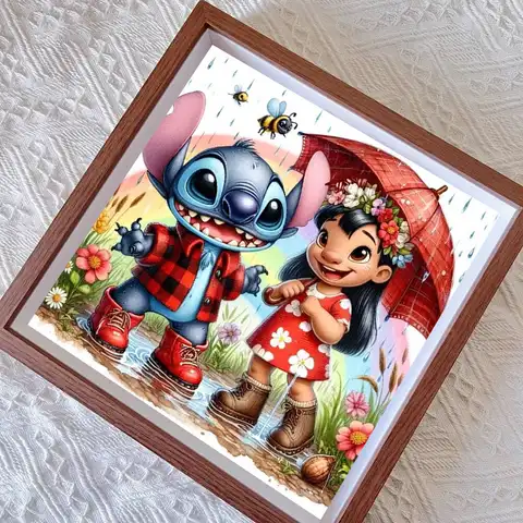 Disney Diamond Embroidery Lilo And Stitch DIY Mosaic Umbrella 5D Full Drill Diamond Art Painting Kit Cartoon Home Decoration