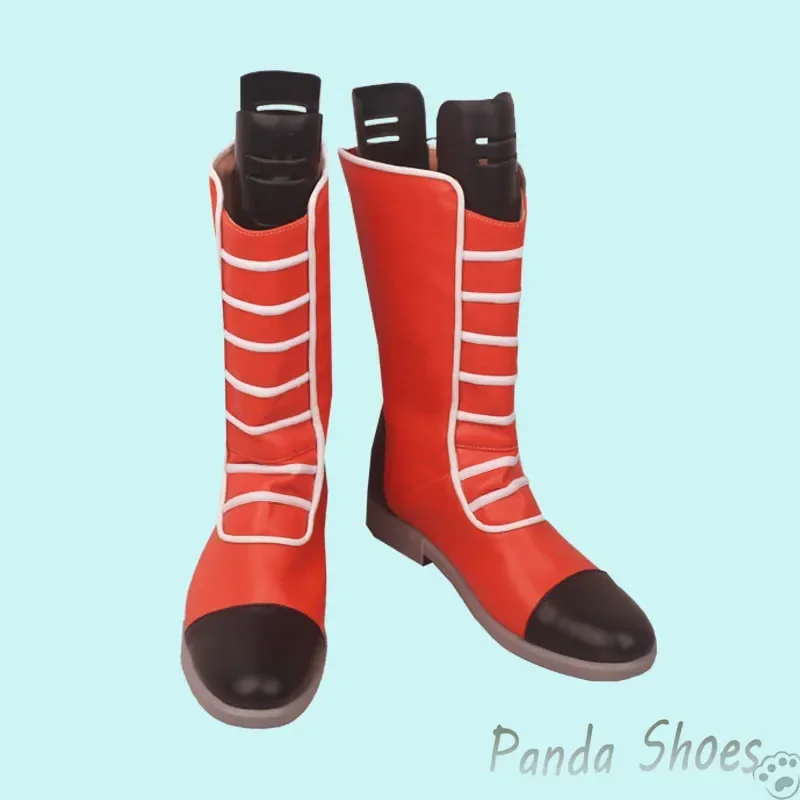 JoJo'sBizarreAdventure Otoishi Akira Cosplay Shoes Anime Long Red Boots JOJO Cosplay Costume Prop Shoes for Halloween Party