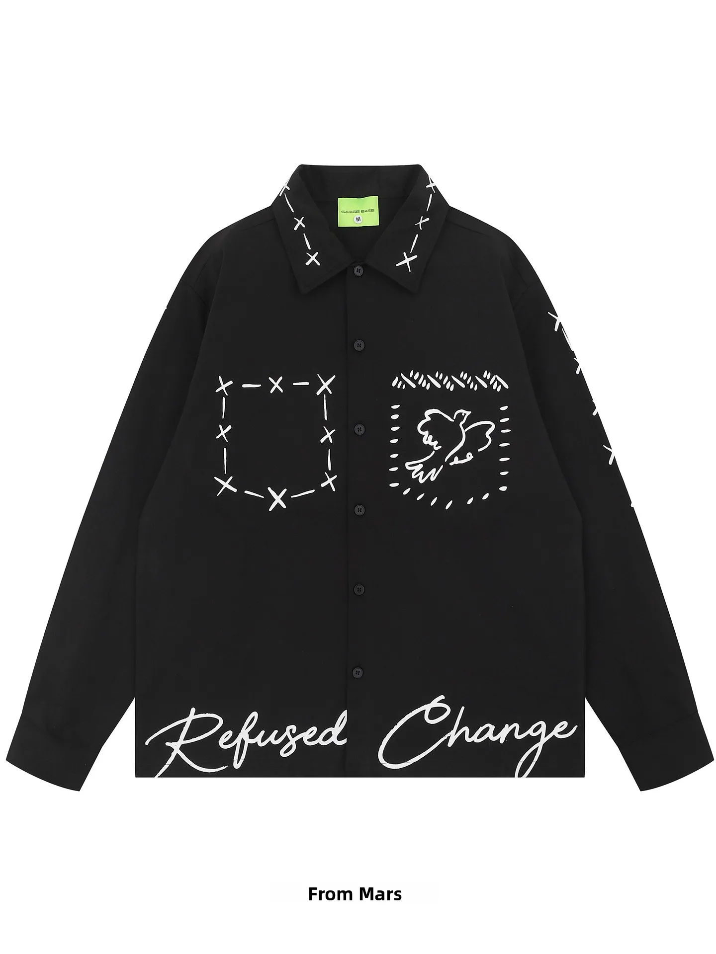 

Свободная рубашка с длинным рукавом в стиле High Street, дышащая, из хлопка, молодежная мода от Bird Travel Design