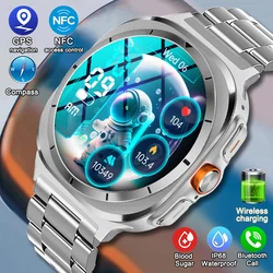 2024 Neue Uhr Pro Max Ultra Smart Uhr Männer Serie 7 47mm 1,43 Zoll Hohe Bildwiederholfrequenz AMOLED Bildschirm Uhr NFC Kompass Smartwatch