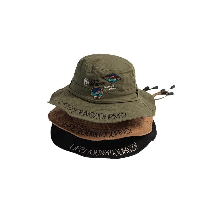 

Parent Child Bucket Hat Embroidered Outdoor Sunshade for Baby Toddler, Versatile All Season Fishing Camping Hat 벙어리 모자