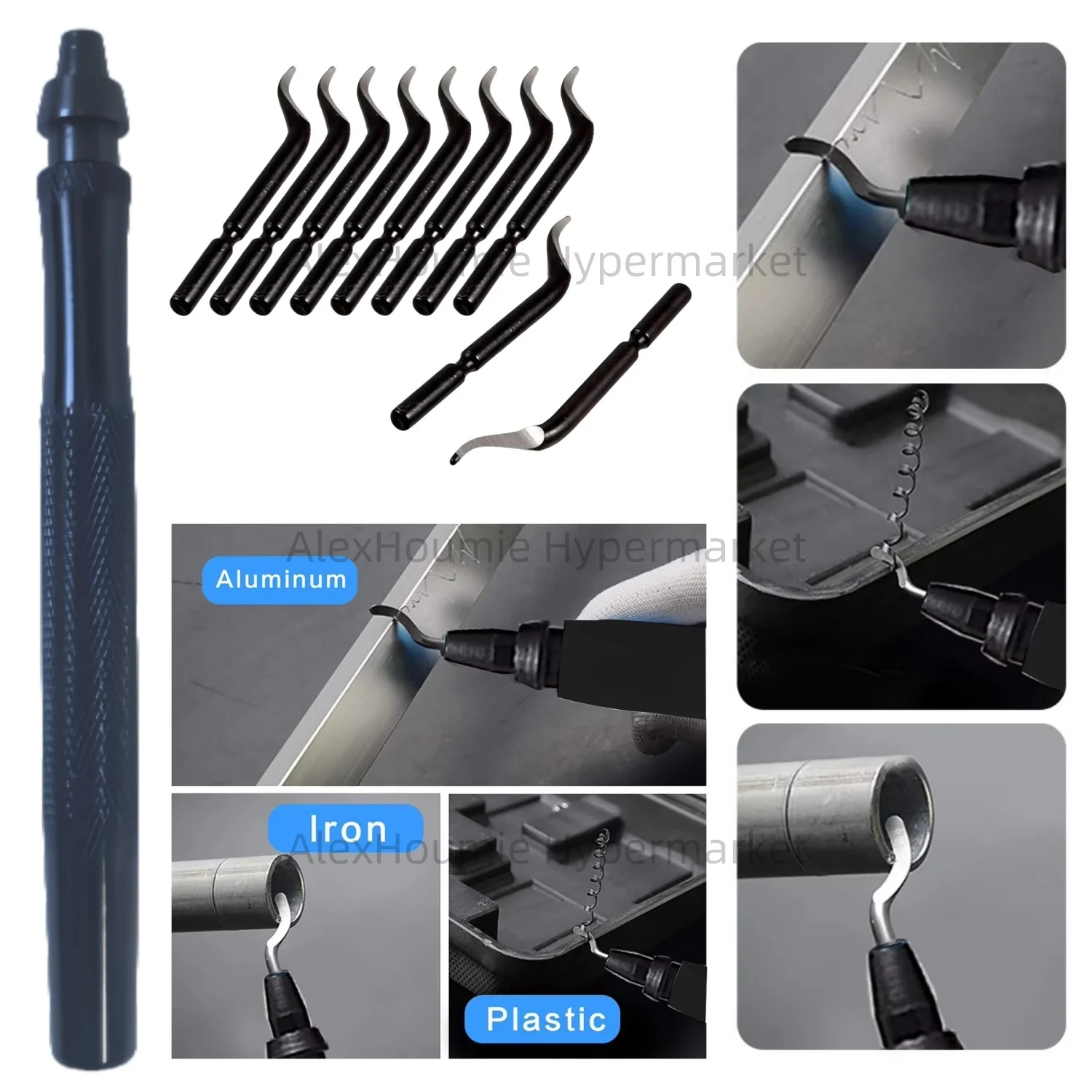 

RB1288 Deburring Tool Kits with BS1010 Blades Edge Burr Remove 360 Rotary High Grade Swivel Blades Internal Thread Cleaning Tool