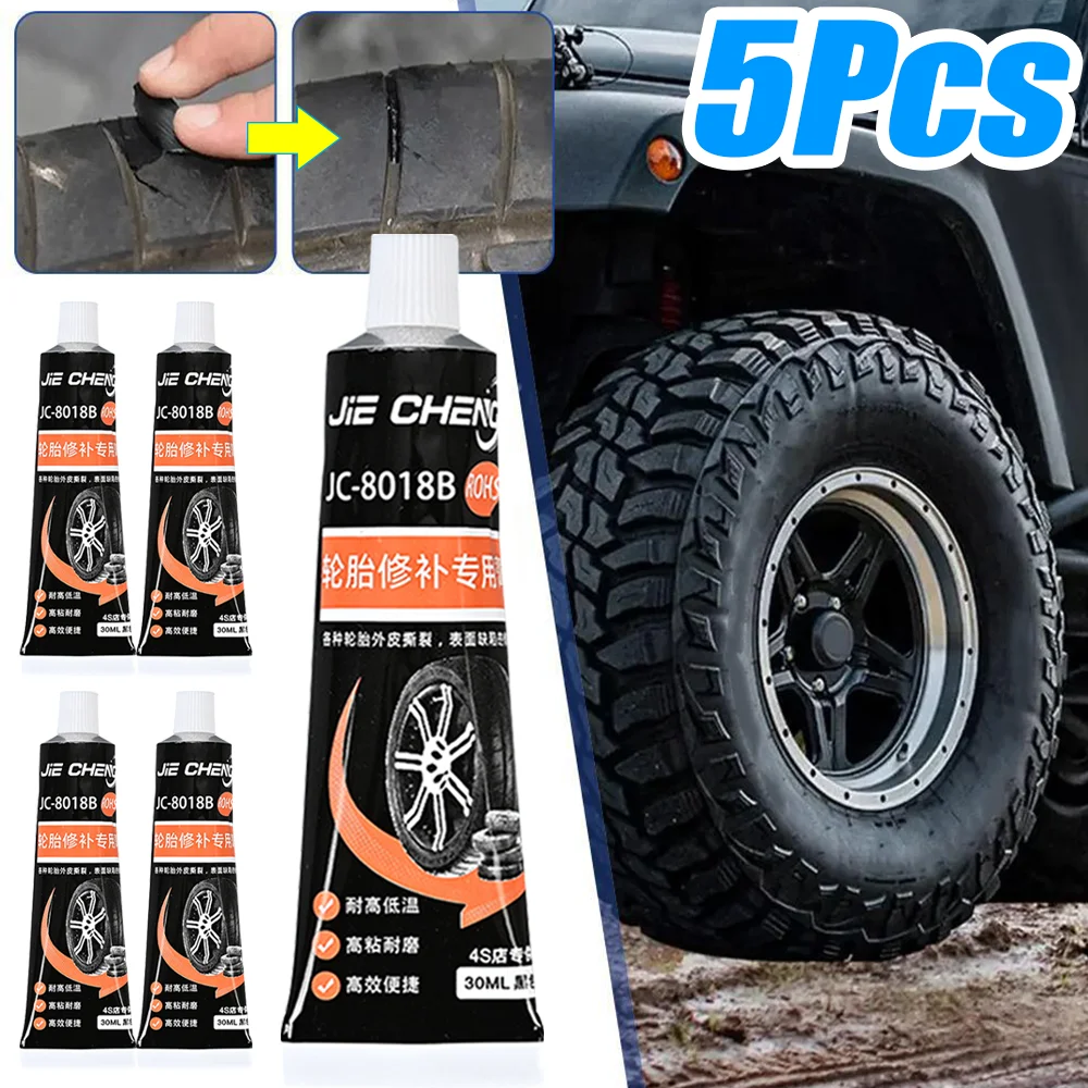 5/1Pcs Car Tyre Repair Glue Strong Viscosity Waterproof Wear-resistant Crack Repair Special Rubber Car Repairs Tool Garage Tools
