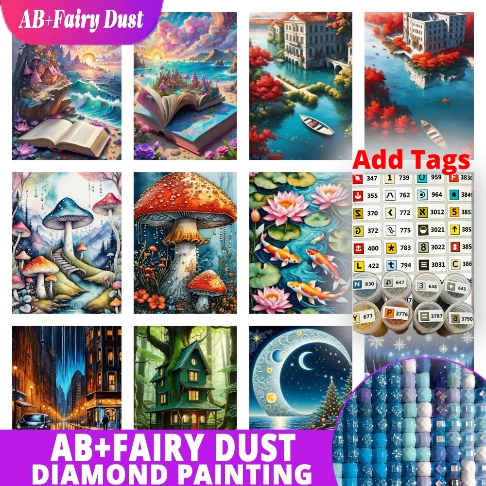 

Fairy Dust AB Comes with DMC stickers New Arrivals 2024 Diamond Painting Fantasy Landscape FullMosaic Embroidery Handmade Cross