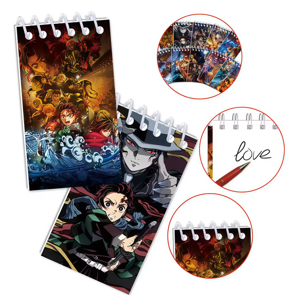 10PCS Demon Slayer Notepads. Spiral Pocket Notebooks. Student, Office Stationery - Teaching Motivation Supplies. Holiday Gifts - view 6