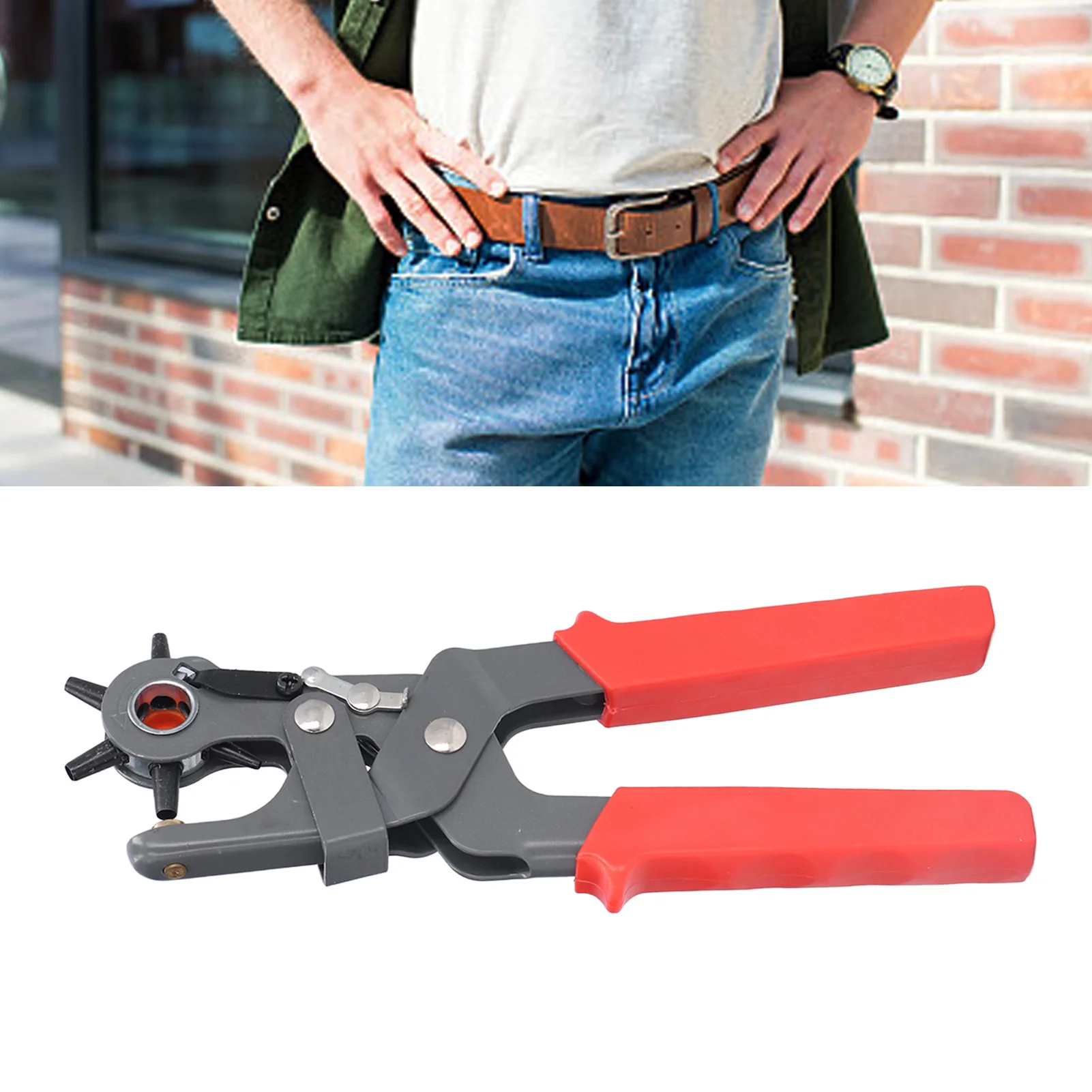 

1 шт. Пробойник для ремней из углеродистой стали, сверхмощные клещи-пробойники с эргономичной ручкой для кожаных ремней, палаток, тентов, тонких металлических пластин