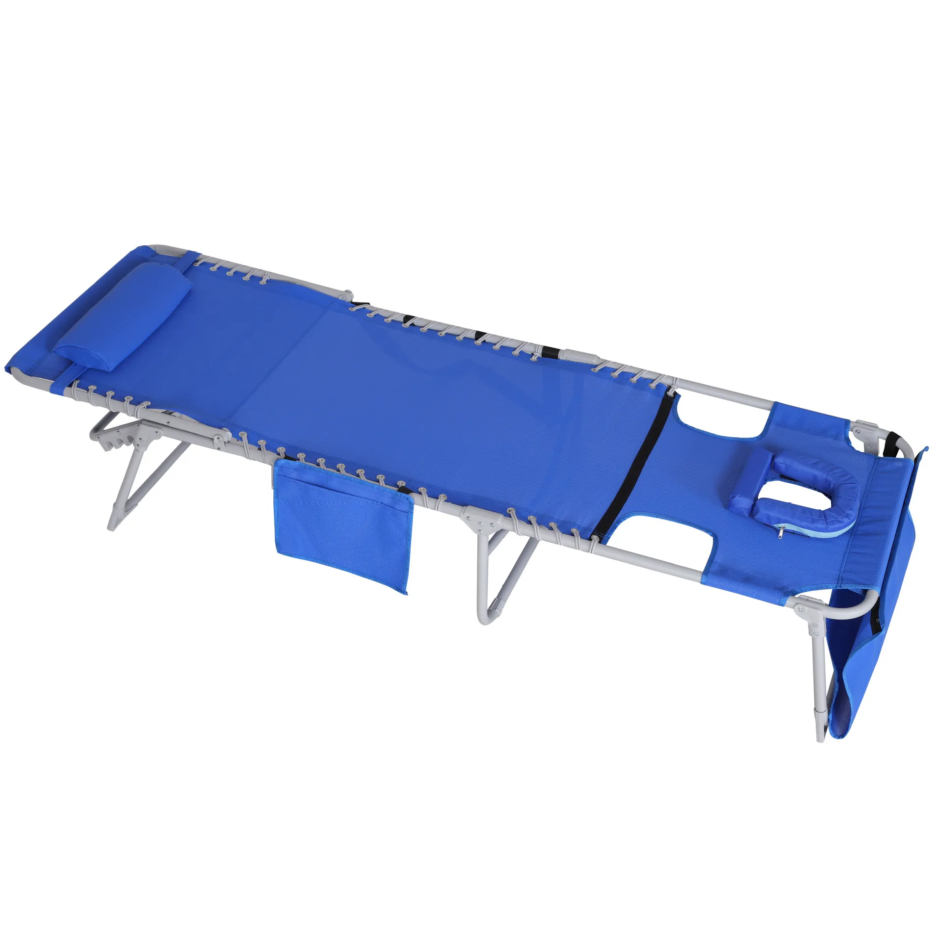 

Sunlounger with face and arm holes Outdoor swimming pool Reading Multifunctional folding sunlounger