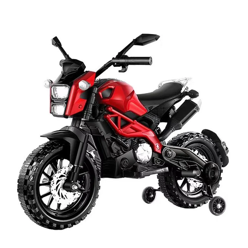 Electric Motorcycle for Kids, Kids Ride on  Motorcycle,  12V  Electric Dirt  Bike with Training Wheels, Hand Racing   Foot Brake