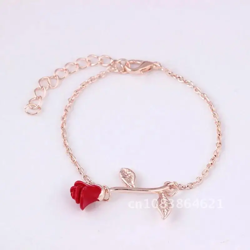 

Gift for girlfriend Bracelet Red Rose Simple Bracelet for Valentine's Day souvenir wedding Present Favor party