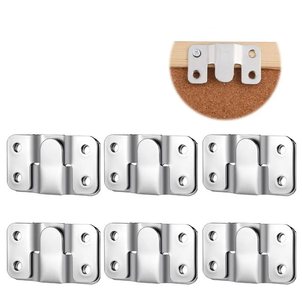 10pcs Stainless Steel Picture Hanger Bracket Rust Proof Easy Install Hanging Brackets Multi-functional Interlocking Design